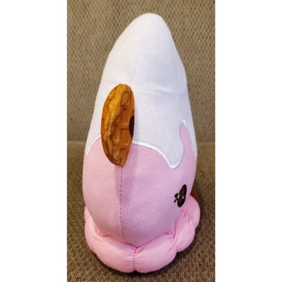 6.5" Num Noms Pink Brown White Ice Cream Waffle Ears Toy Factory Stuffed Toy - Picture 4 of 12